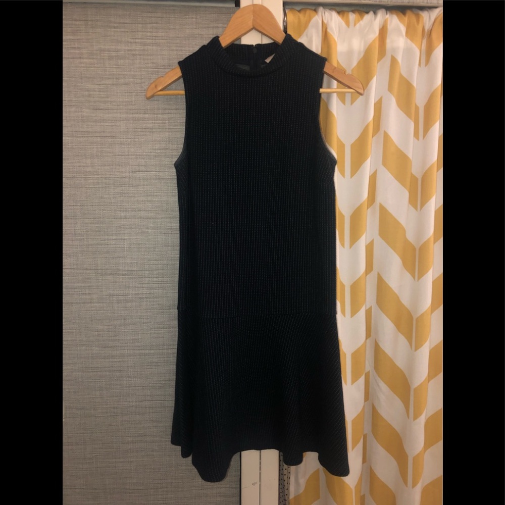LOFT MP Navy/Tan Sleeveless High Neck Dress